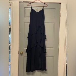 Lulus Black Ruffle Tier Sleeveless Maxi Dress